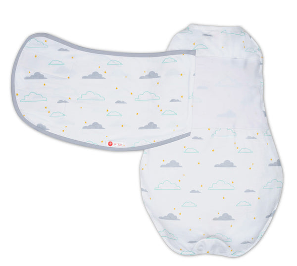 EMBE CLASSIC 2Way Swaddle (Clouds) Baby Leaf Specialist